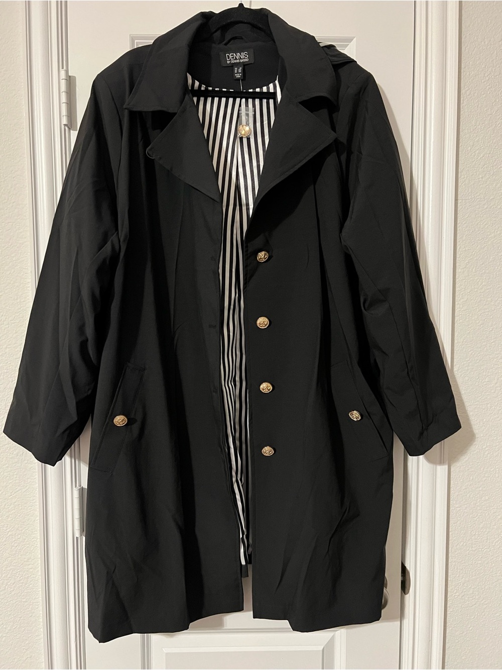 Dennis Black Coat with Gold Buttons